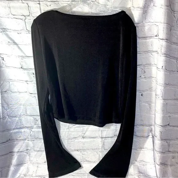 NEW! PRINCESS POLLY AMBERS LONG SLEEVE TOP BLACK-SIZE 12 - Picture 5 of 7